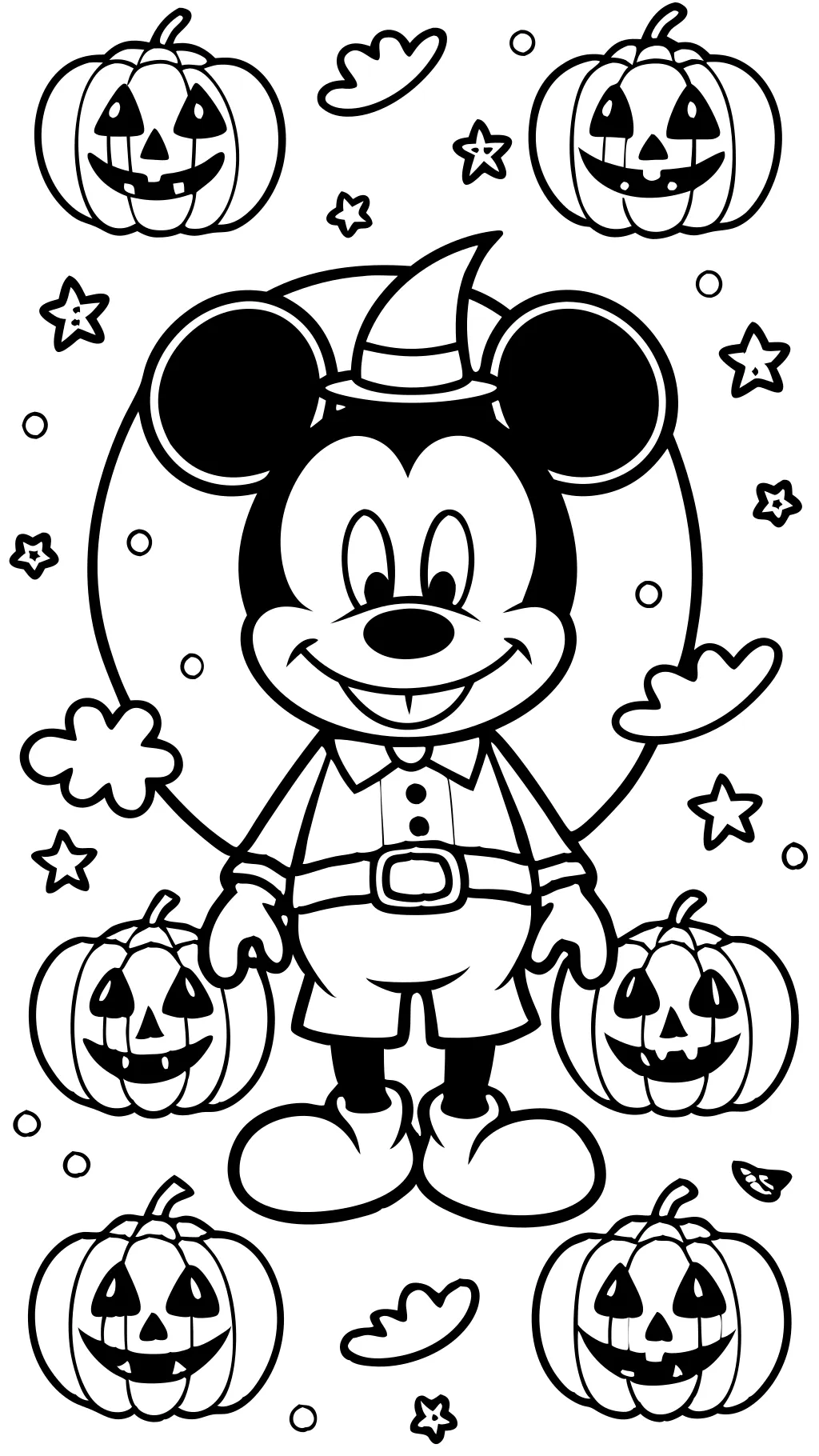 mickey halloween coloring page